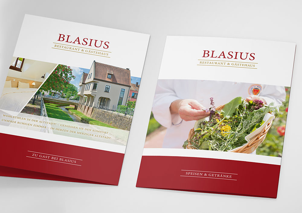 Gestaltung Speisekartenüllen Restaurant & Gästehaus Blasius