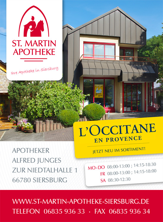 Anzeigengestaltung Apotheke St. Martin in Siersburg