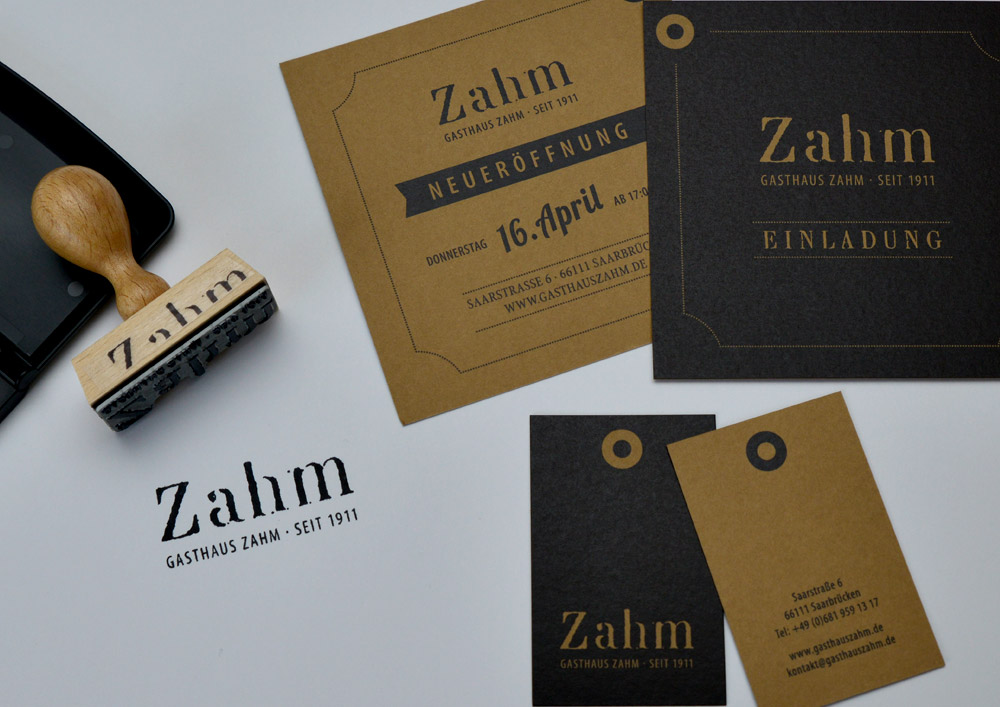 Design Tischset mit Logo Gasthasus Zahm 